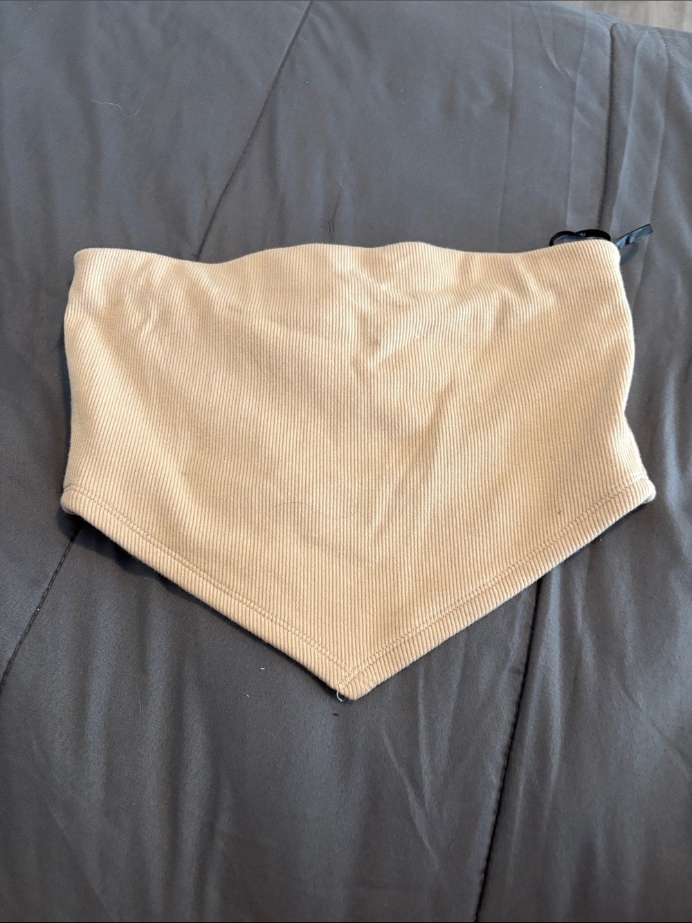 Beige Ribbed tube top
